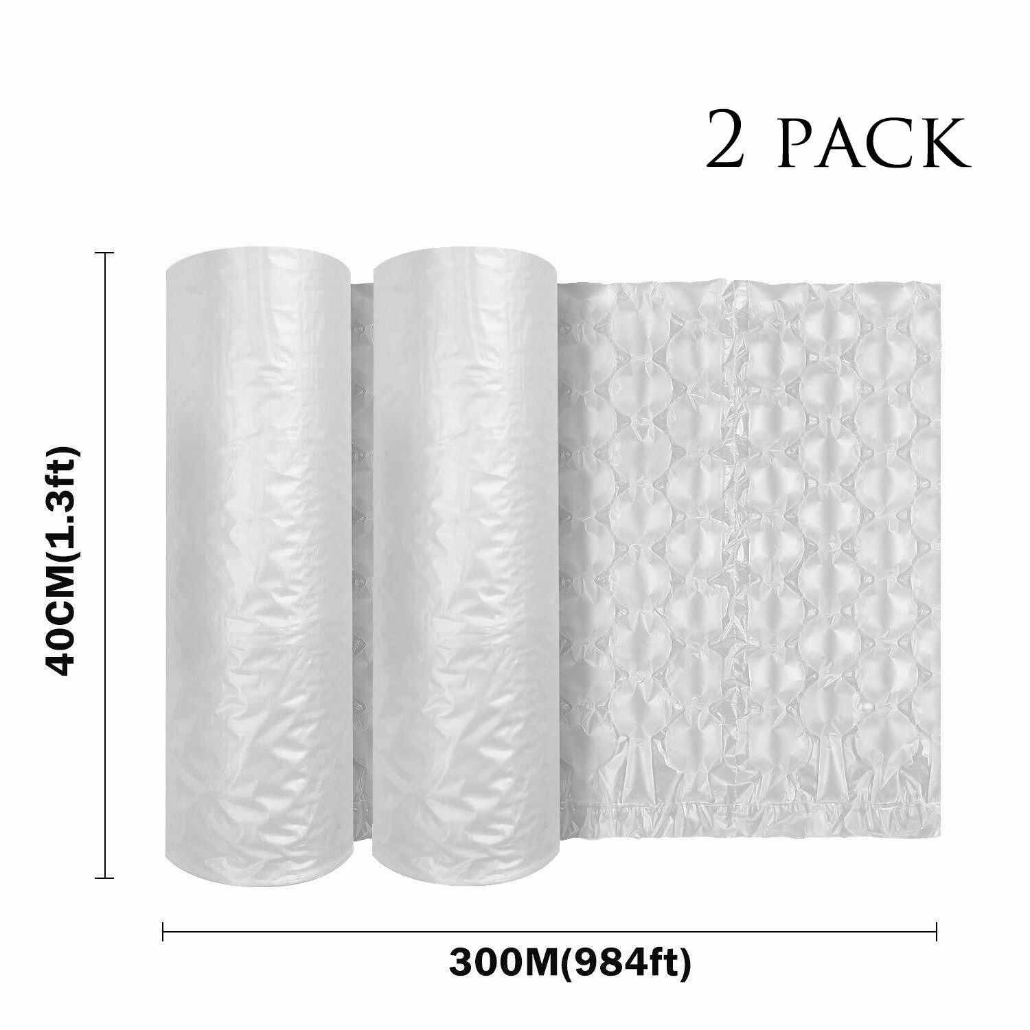 984ft x 16" Air Cushion Machine Film Bubble Pillow Packaging Padding Roll 2PACK