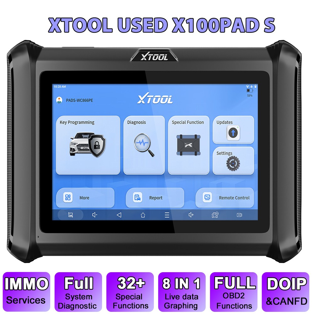 USED XTOOL X100PAD S OBD2 Car Diagnostic All Systems Diagnostic IMMO Coding Tool