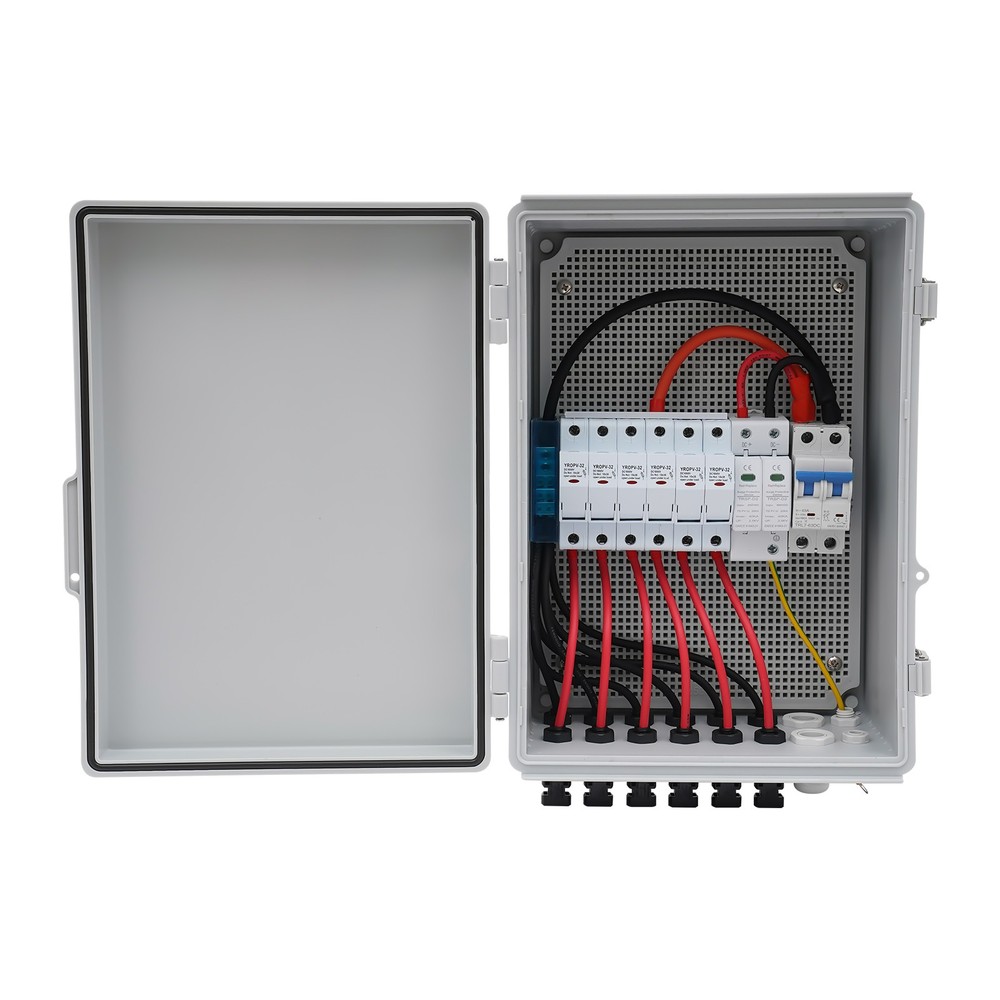 Solar PV Combiner Box 6 String 63A Circuit Breaker for Solar Panel System IP65