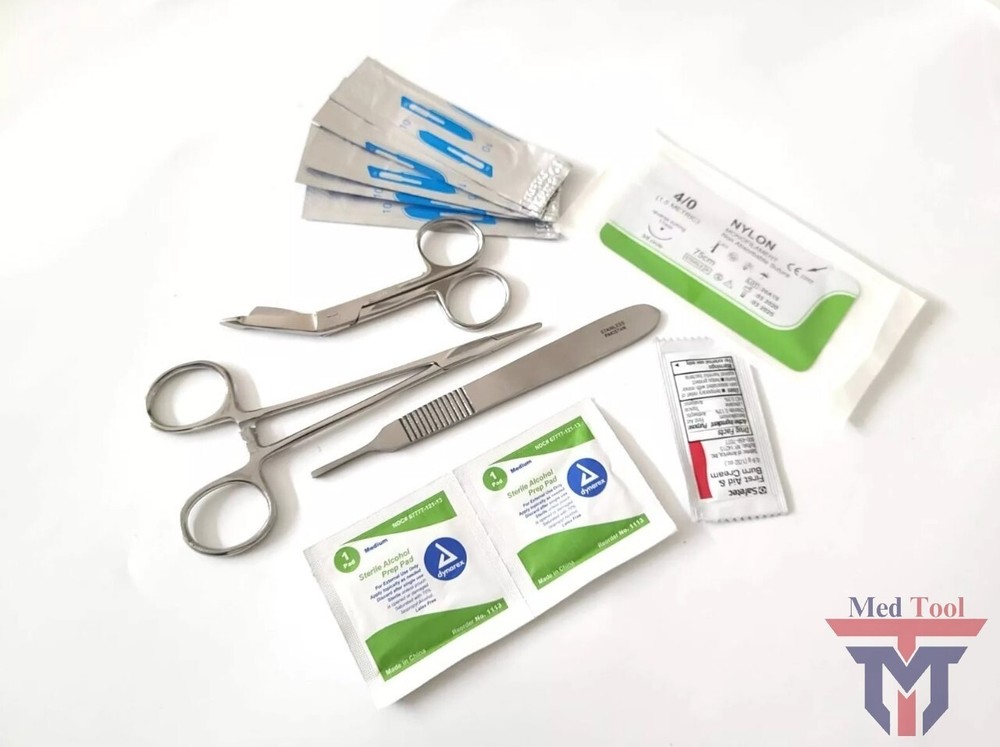 Basic Surgical Suture Kit, First Aid Set, Emergency Kit, Trauma Survival Pack