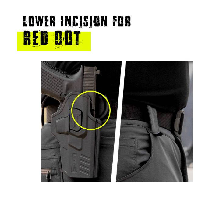 For Glock 26 27 Gen 1,2,3,4,5 Level 2 OWB Paddle Holster w Quick Release Button