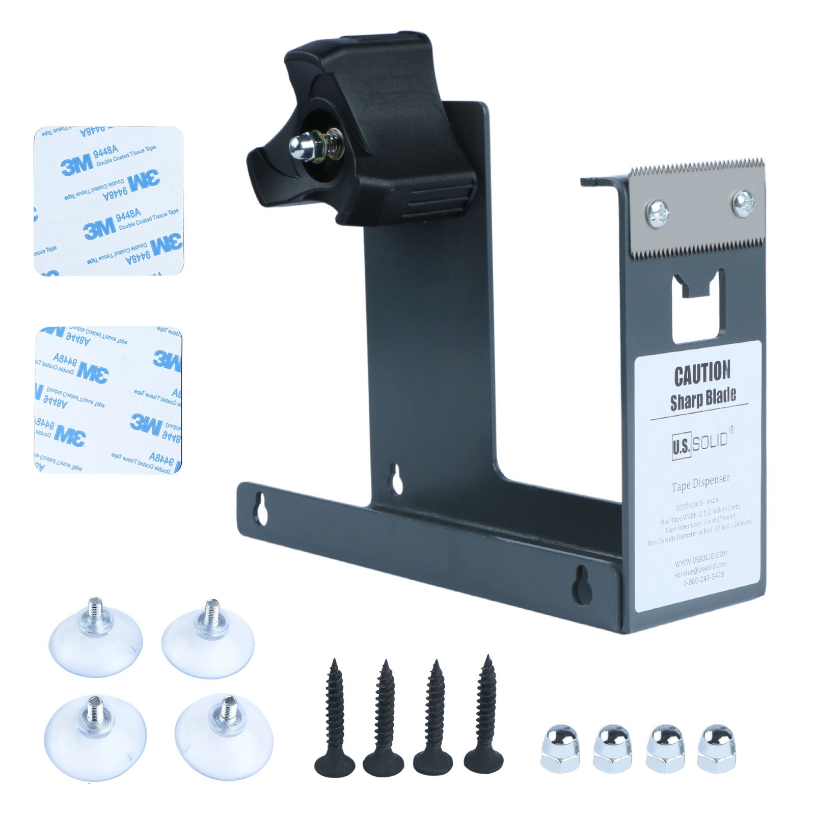 U.S. Solid Manual Tape Dispenser 2 inch Width 3 Mounting Options