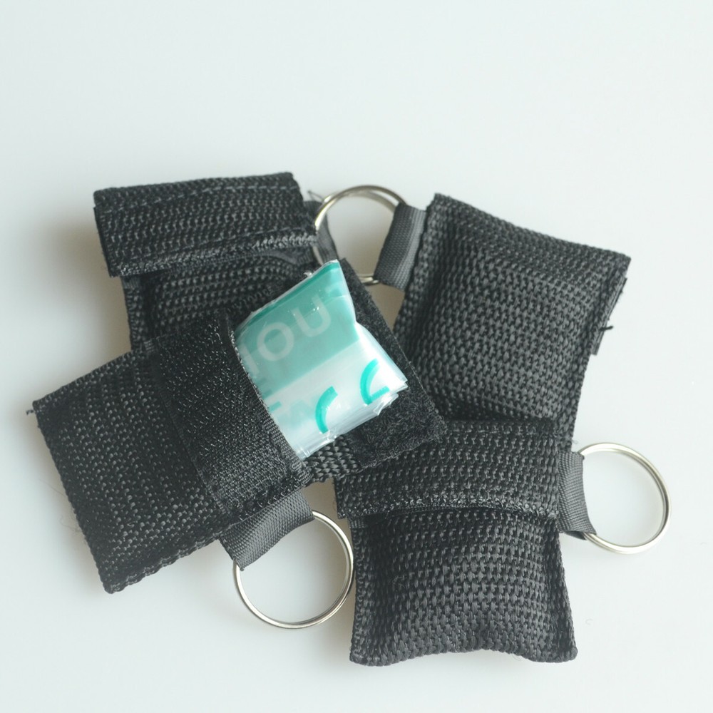 100Pcs/Pack CPR Mask Keychain Ring Emergency Kit Rescue Face Shields First Aid