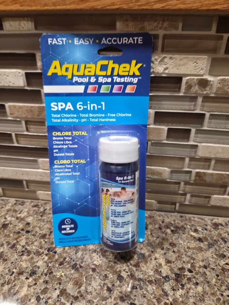 New AquaChek Pool and Spa Testing 6-in-1 Test Strips 15 second test / 50 strips