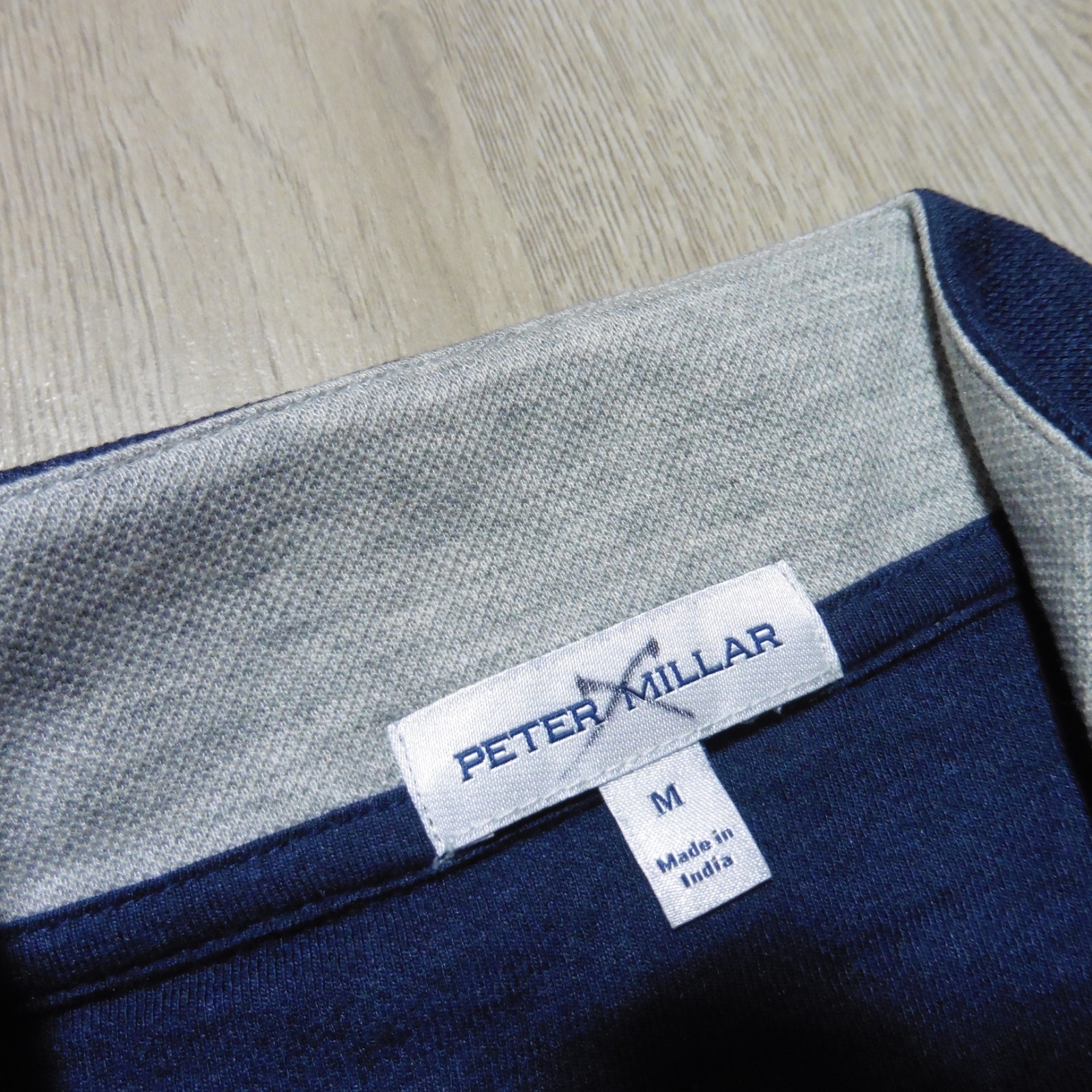 PETER MILLAR Mens M MEDIUM PULLOVER NAVY BLUE CROWN COMFORT 1/4 ZIP POLO SWEATER