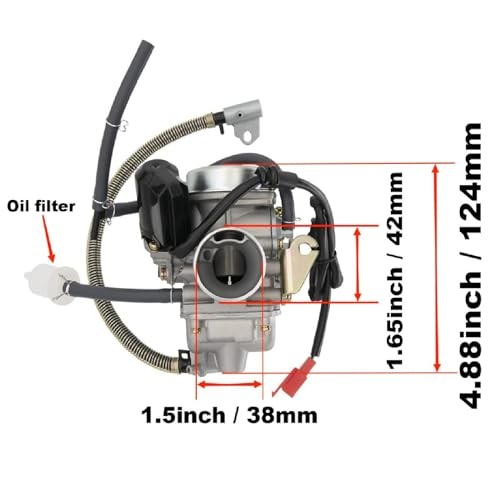 PD24J GY6 Carburetor for Moped ATV Go Kart Scooter Kazuma Taotao Roketa SunL