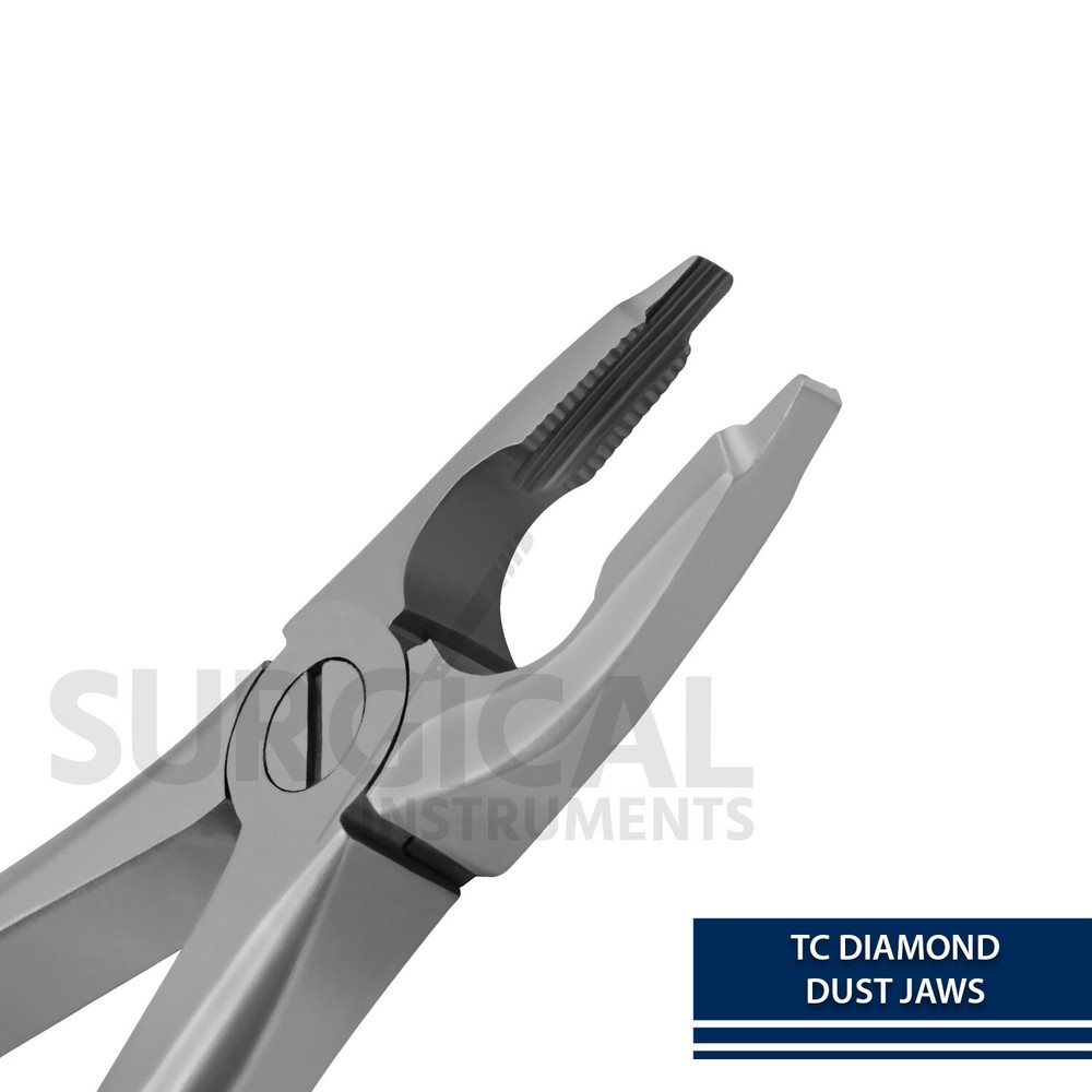 Heavy Duty Extraction Forceps #F3 Gold Hollow Python Grip Handle German Grade