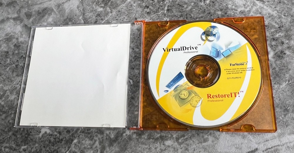 FarStone RestoreIT for Windows VIRTUALDRIVE PROFESSIONAL SOFTWARE CD G71-FSVR010