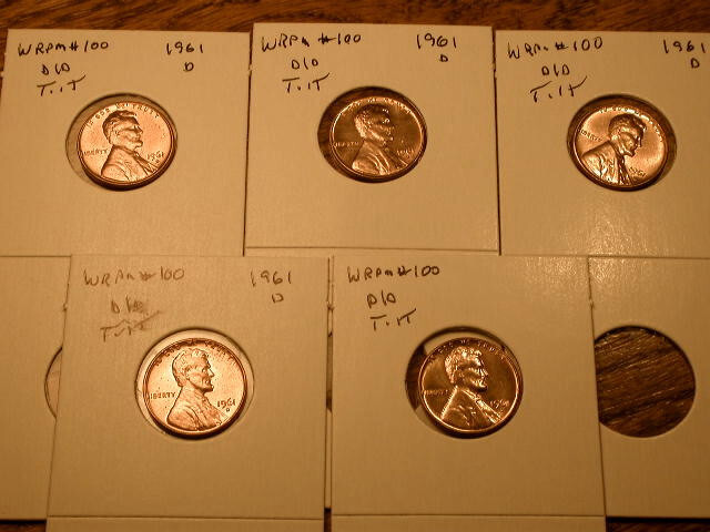 1961-D WRPM#100 D/D Tilted Ch/Gem BU/Uncirculated Red Lincoln Cent Error