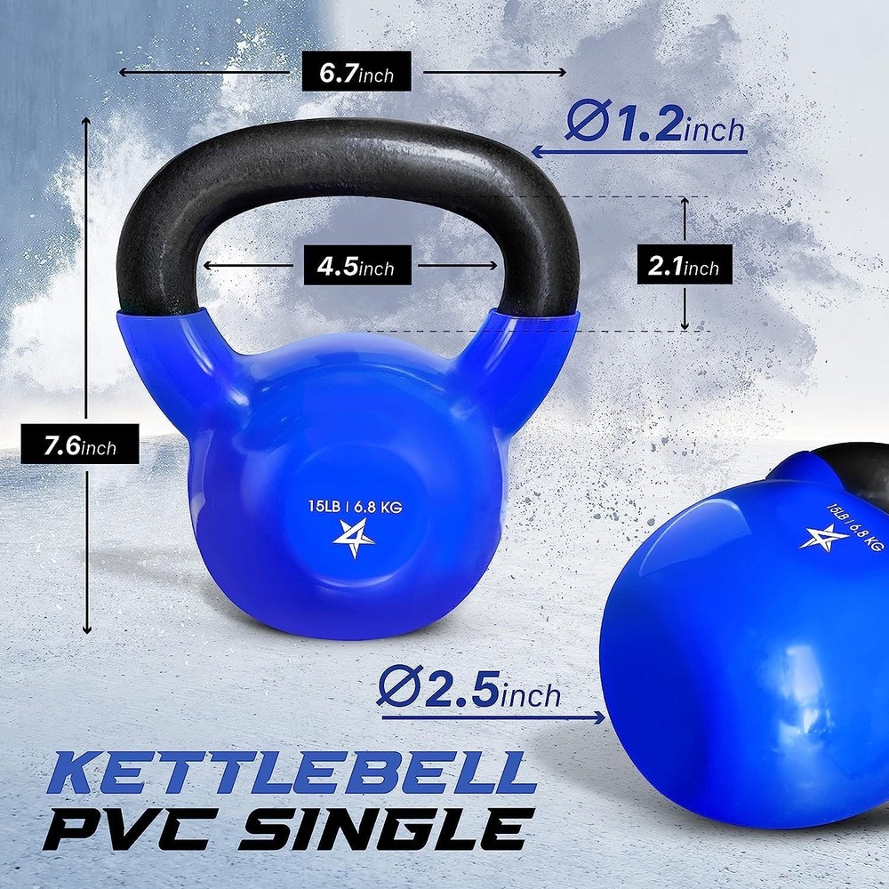 Flat Bottom 15 LB Kettlebell: Ideal for Stability and Versatile Exercises