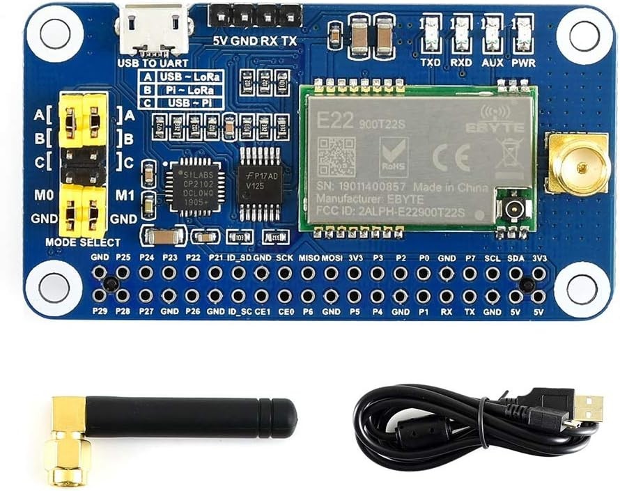 Waveshare SX126X LoRa HAT for Raspberry Pi SX1262 Long Range Wireless Module