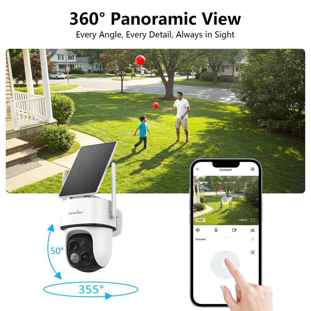 Wansview Wireless WiFi Security Camera System Outdoor Night Vision Solar Powered