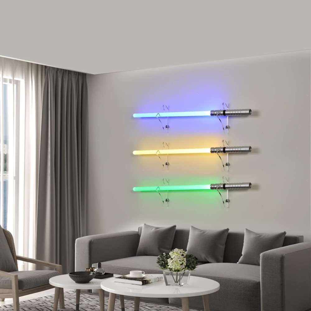 Wall Mount Lightsaber Stand-Clear Plexiglass-Great for Displaying Magic