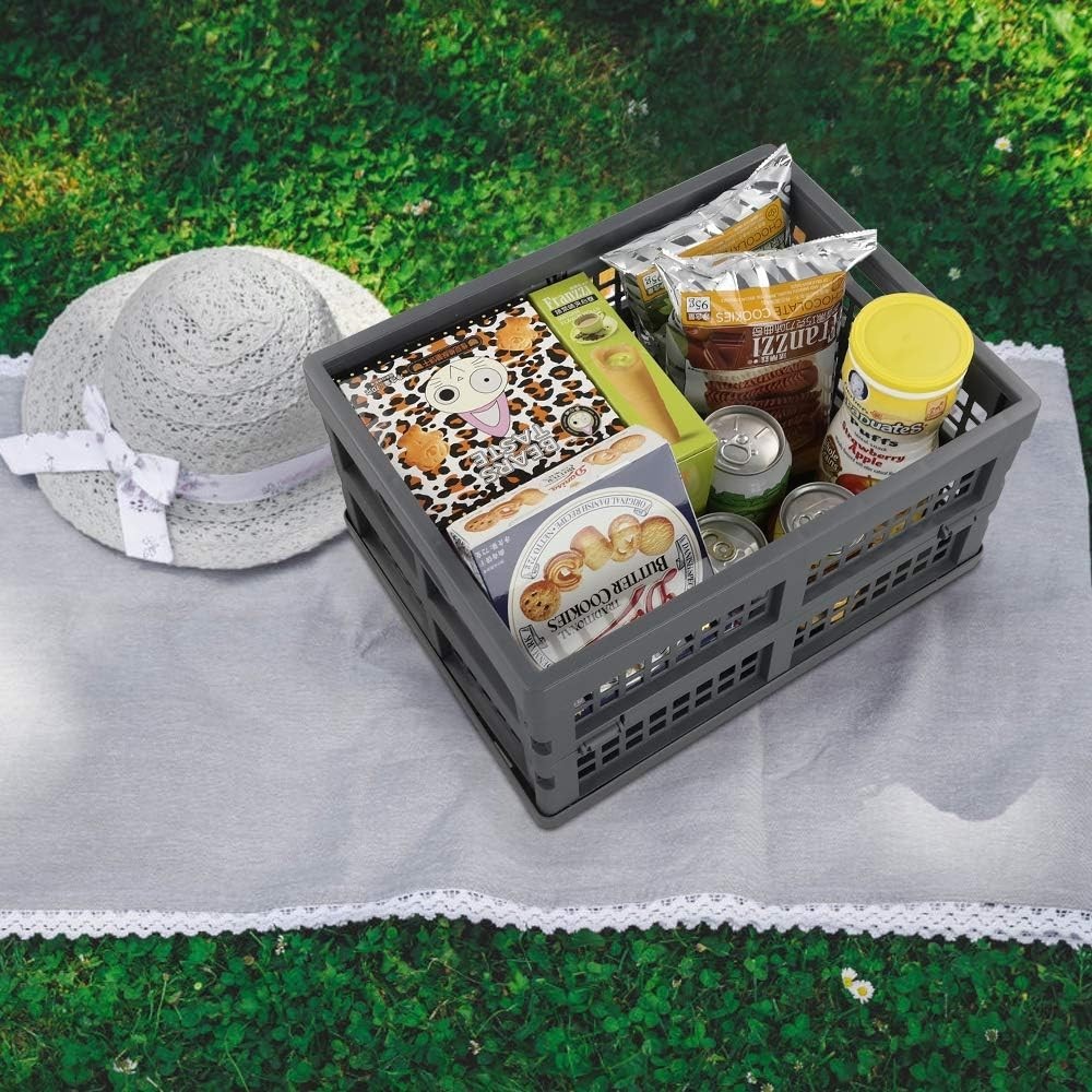 New Grey Plastic Folding Containers 16L Pack