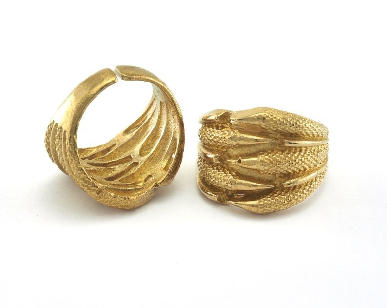 Adjustable Claw Ring Raw brass (18mm 8US inner size) 2806