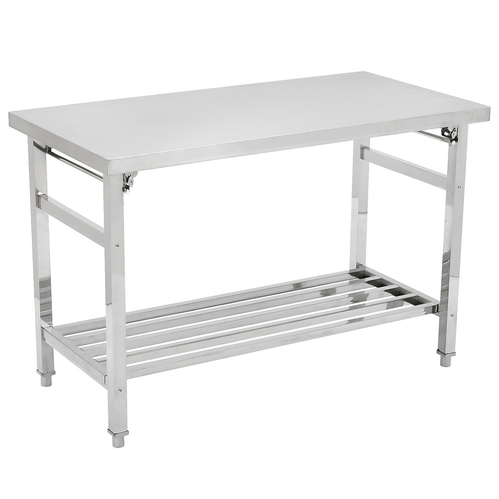 Work Table for Prep & Work, Heavy Duty Stainless Steel Folding Work Table