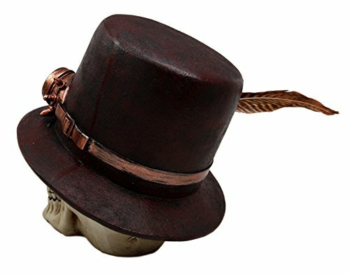 Ebros Steampunk Aristocrat W/ Royal Feather & Aviator Goggles Skull Figurine