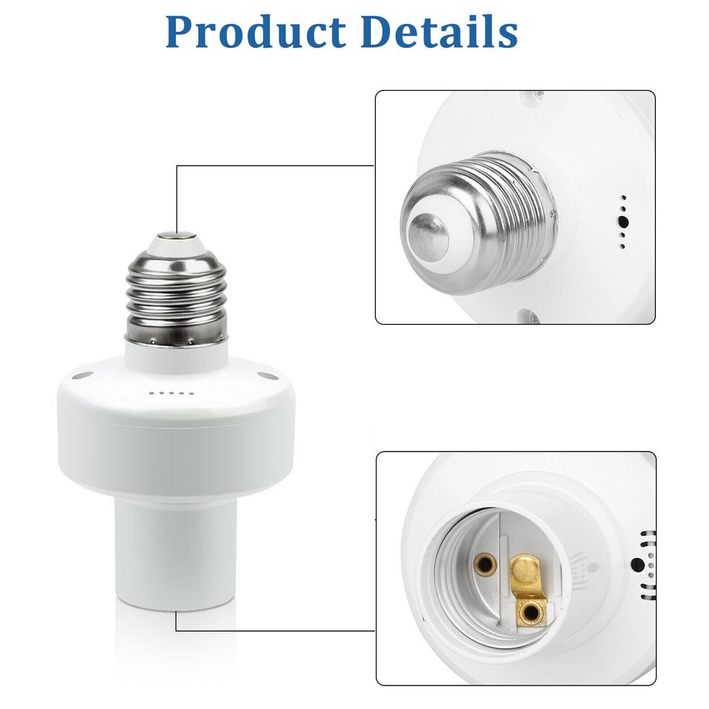 Wireless Remote Control E27 Lamp Holder Light Bulb Cap Socket Switch Screw Kit