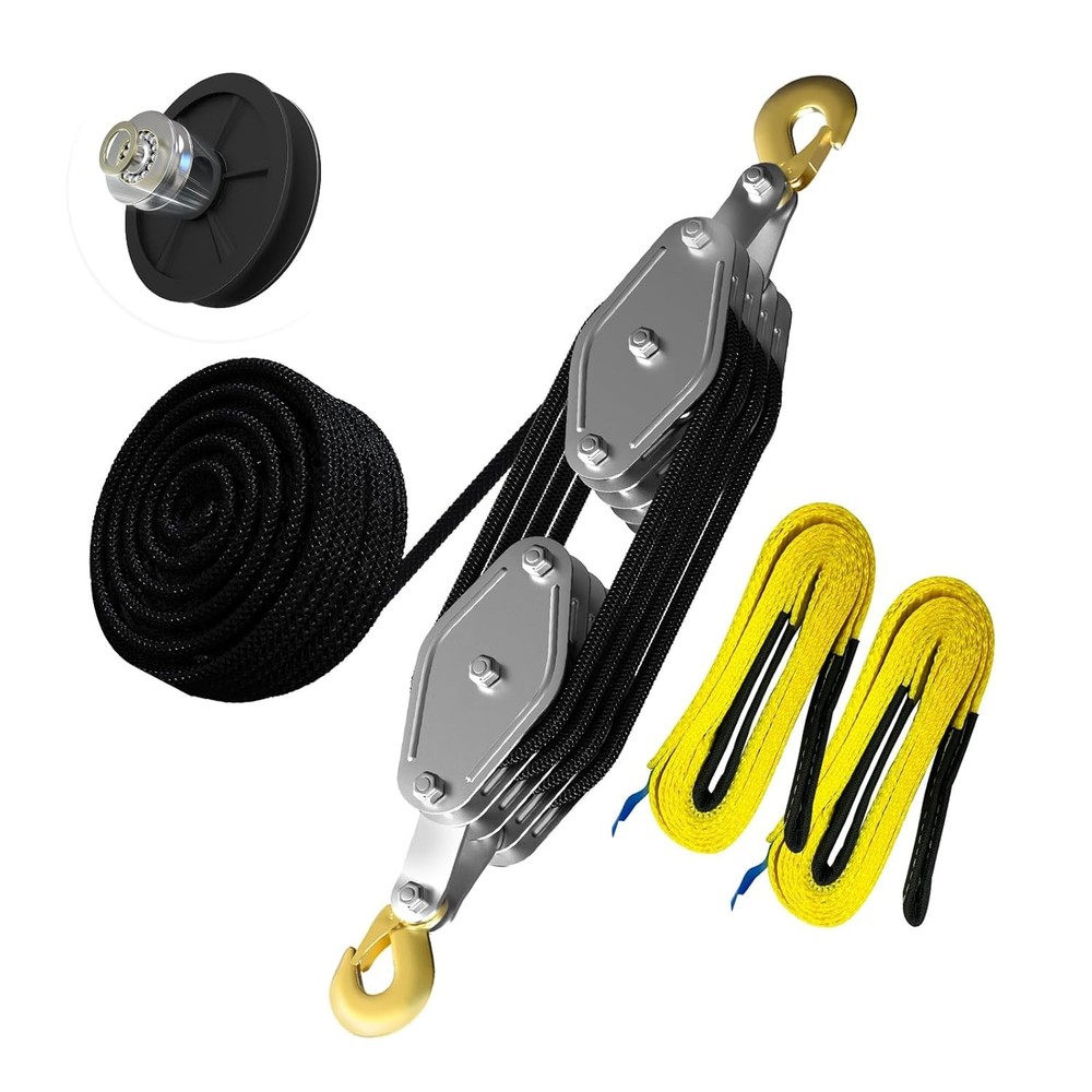 65ft 8:1 Lifting Hoist Pulley Block - Durable, Lightweight & Versatile System