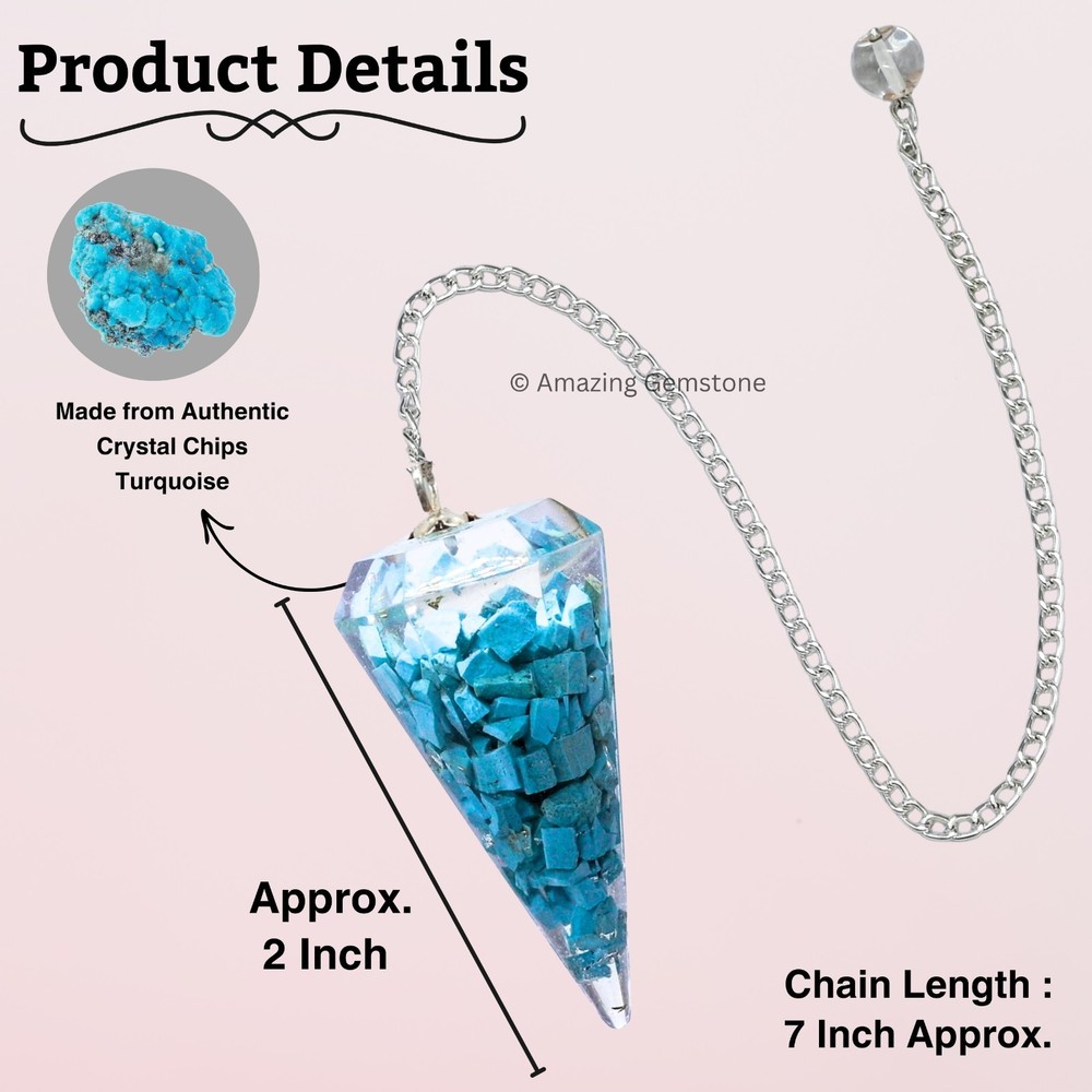 Turquoise Orgone Crystal Pendulums