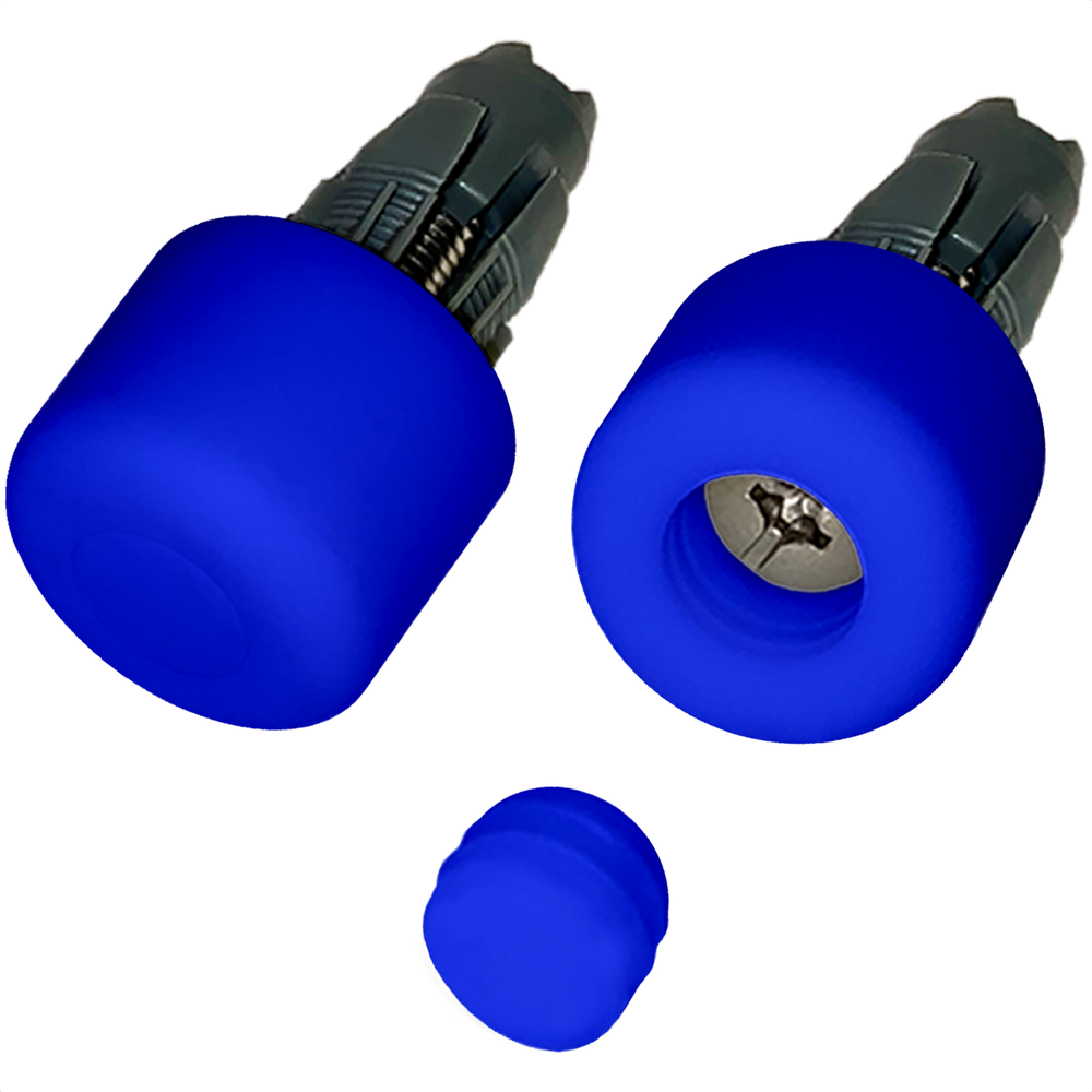 BUMPY END PLUG Bike Handlebar Soft Safe Secure Best Fit Grip Cap Blue Pair