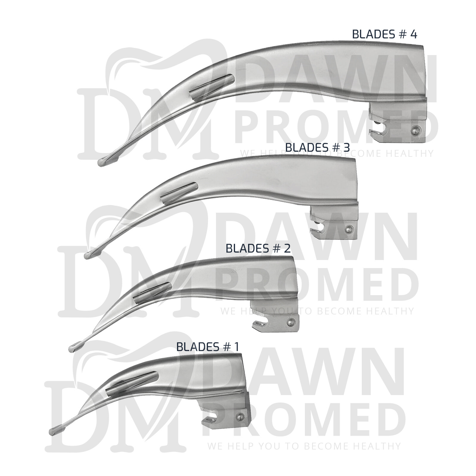 5 Pcs Macintosh Laryngoscope 4 Fiber Optic Blade & 1 Handle W/FREE Case German G