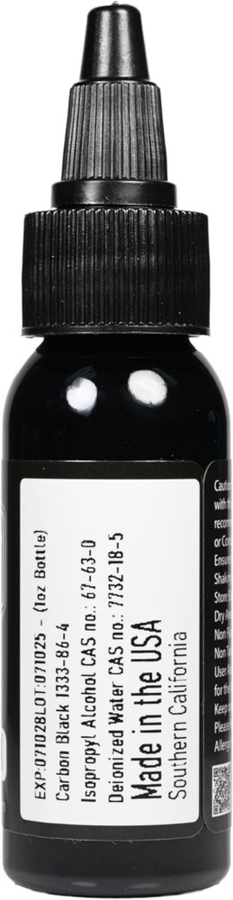 Nighthawk Black Tattoo Ink - Permanent Solid Black Color for Outlining, Shadi...