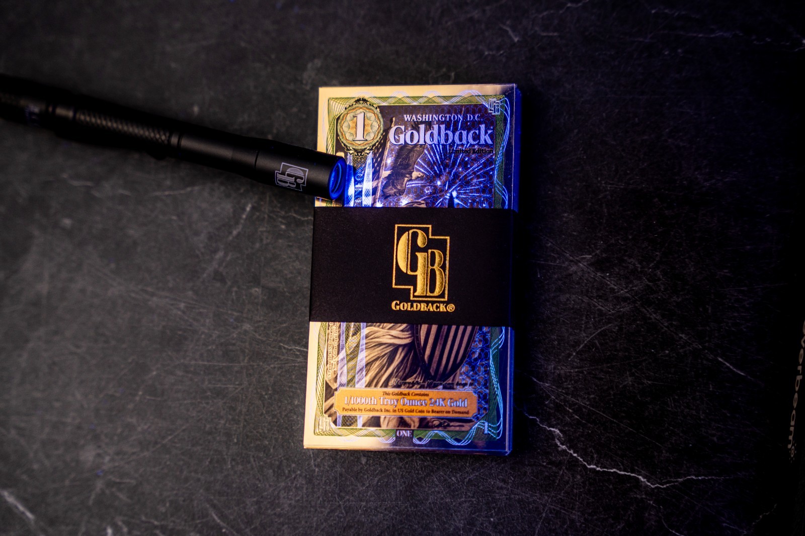 10X 1 WASHINGTON DC Goldback Aurum Gold Foil Note 1/1000 oz 24kt .999 Fine GOLD