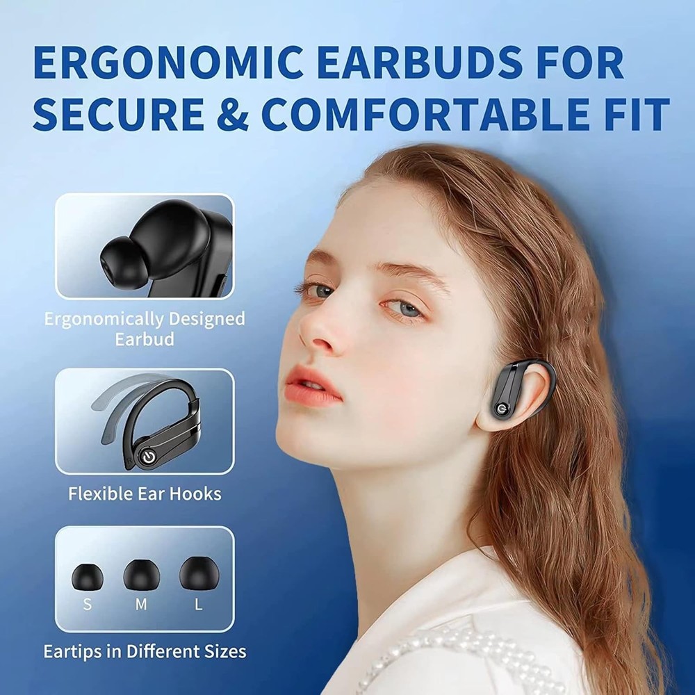 Bluetooth Earbuds Headset 5.2 Wireless Waterproof Headphones with Charging Case