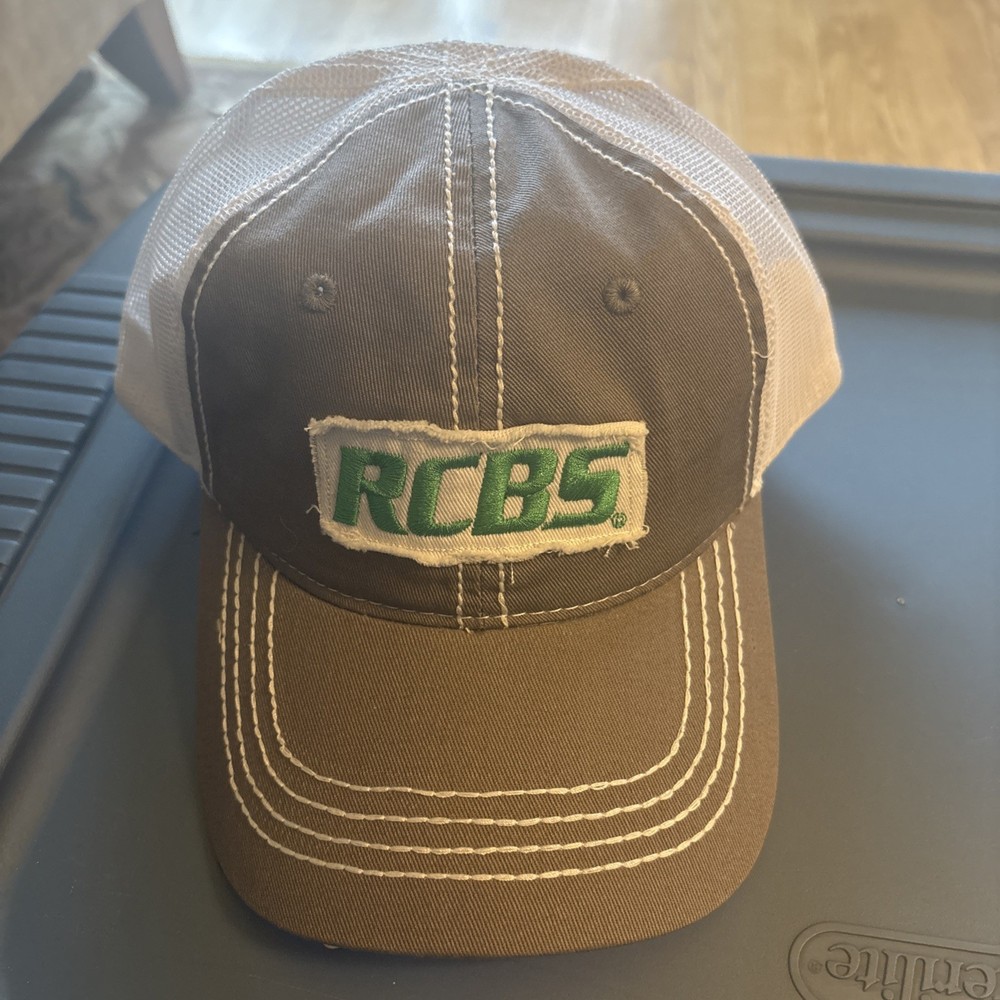 RCBS Precisioneered Reloading Gray White Mesh Trucker Hat Cap Adjustable Fit