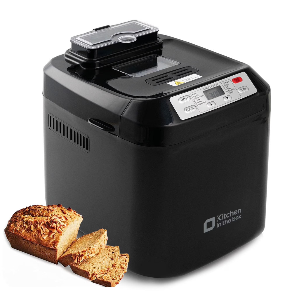 Kitchen in the Box 12-in-1 Smart Bread Maker with Delay Timer, Nut Dispenser