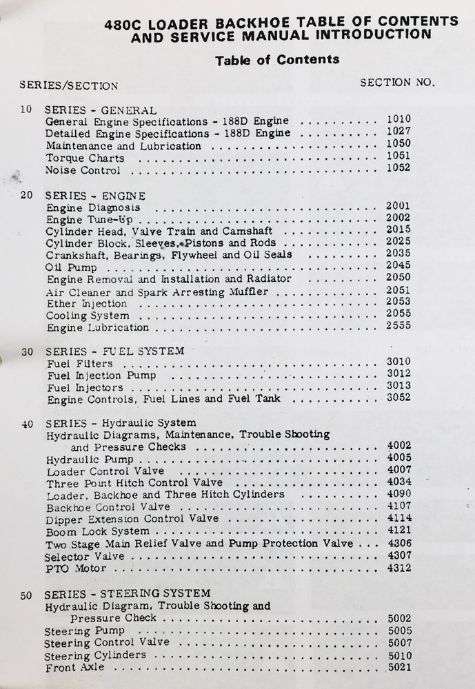 Case 480C Tractor Loader Backhoe Service Shop Manual