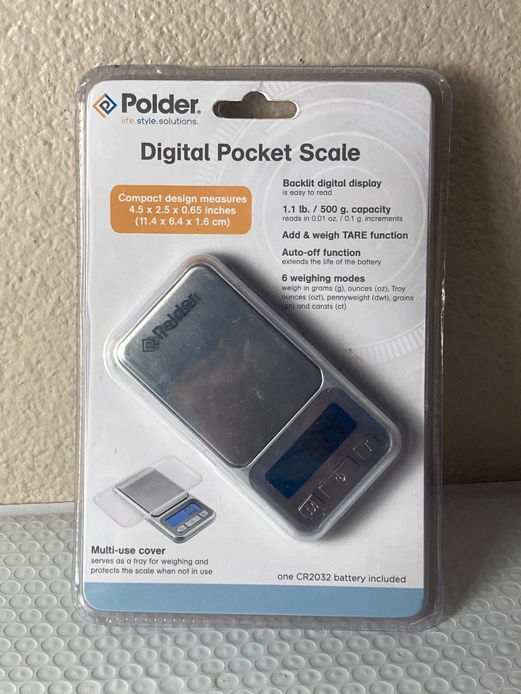Digital Pocket Scale Silver  By Polder   -NEW
