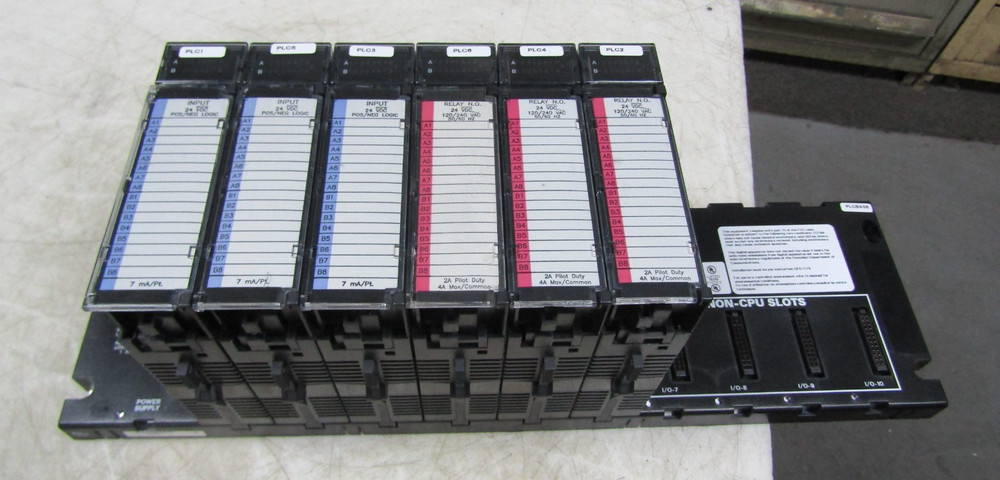 💥GE FANUC IC693CPU323U 10 SLOT BASE W/ (3) INPUT MODULES (3) OUTPUT MODULES
