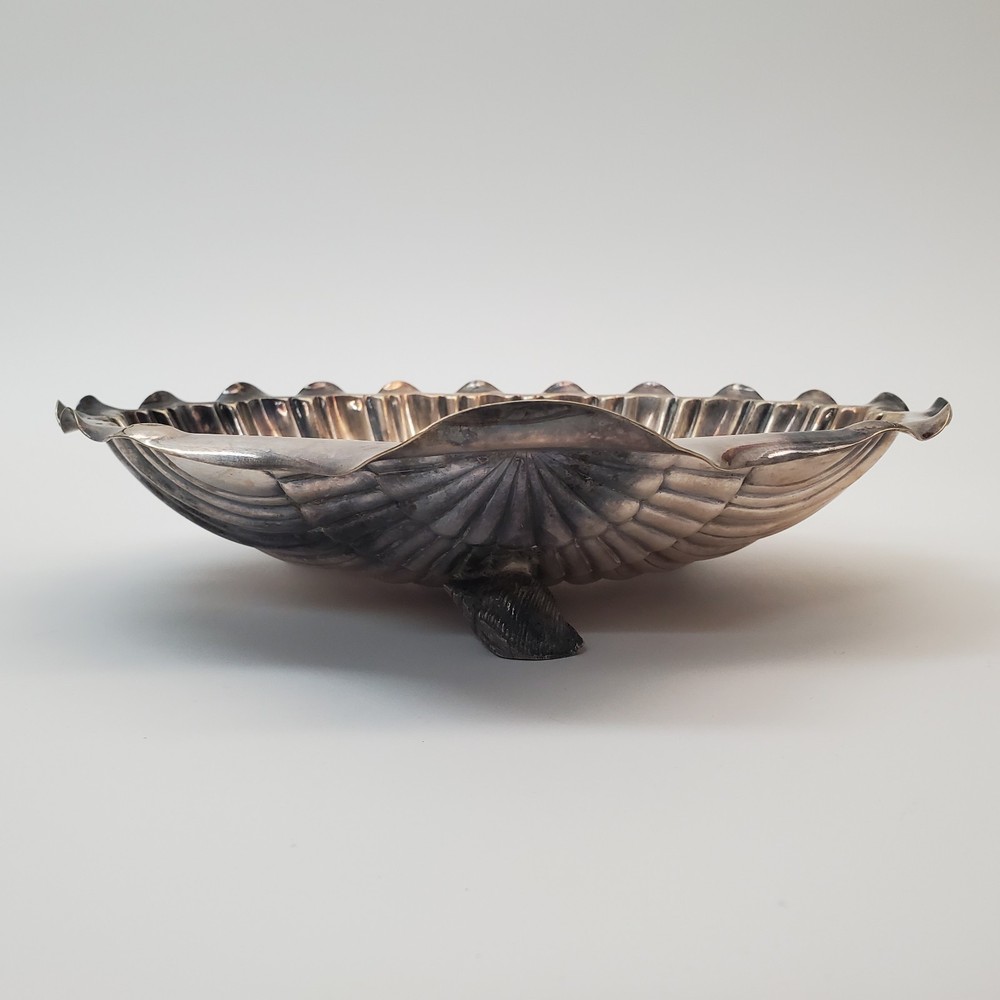 Antique Wilson & Sharp Edinburgh SCALLOP Shell Dish Silver‑Plate 8885 Footed
