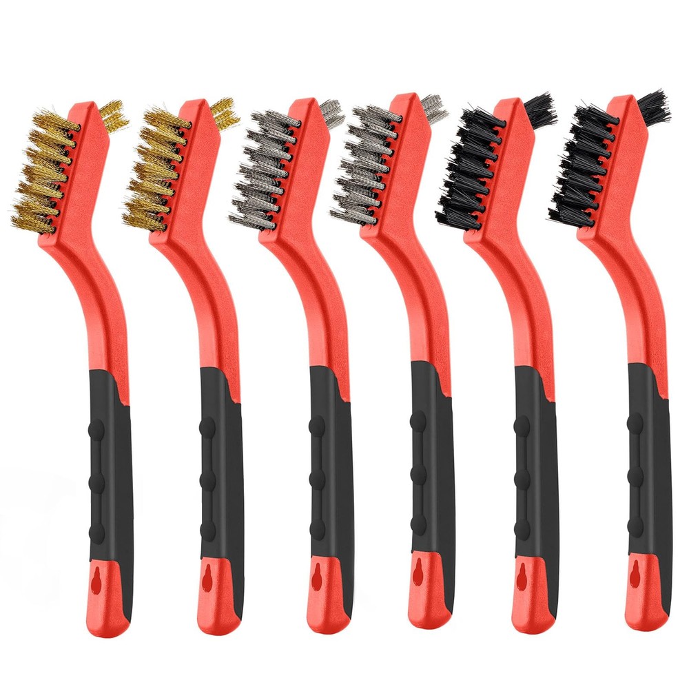 MAXMAN Wire Brush Set 6Pcs Small Wire Brushes for Cleaning Rust Remover Scrub...