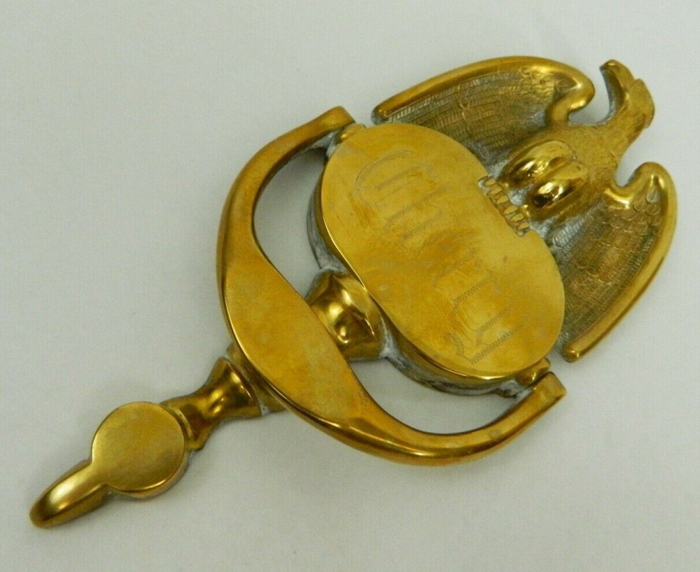 Vintage Brass Door Knocker Spread Eagle Engraved "Cherry"