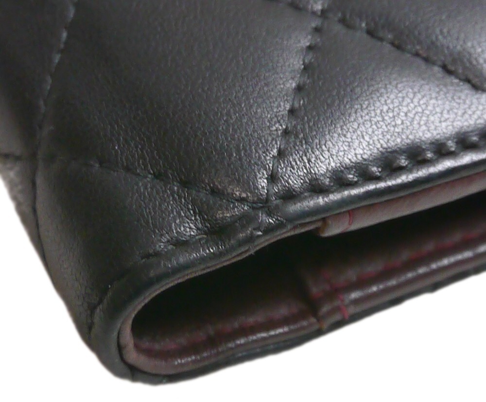 Authentic CHANEL Notebook cover lambskin COCO mark Leather #4174