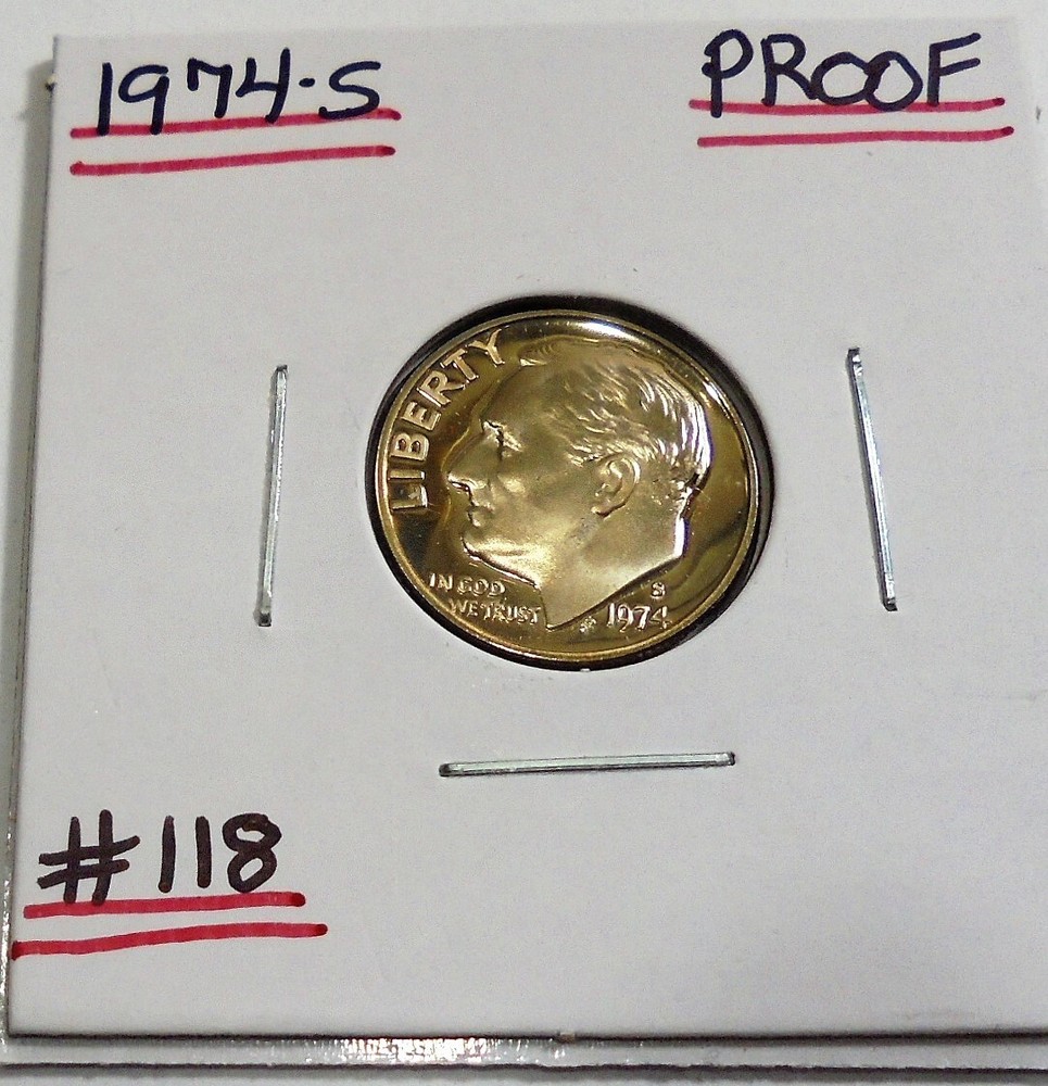 Nice 1974 s Proof Roosevelt Dime # 118 From A Proof Set
