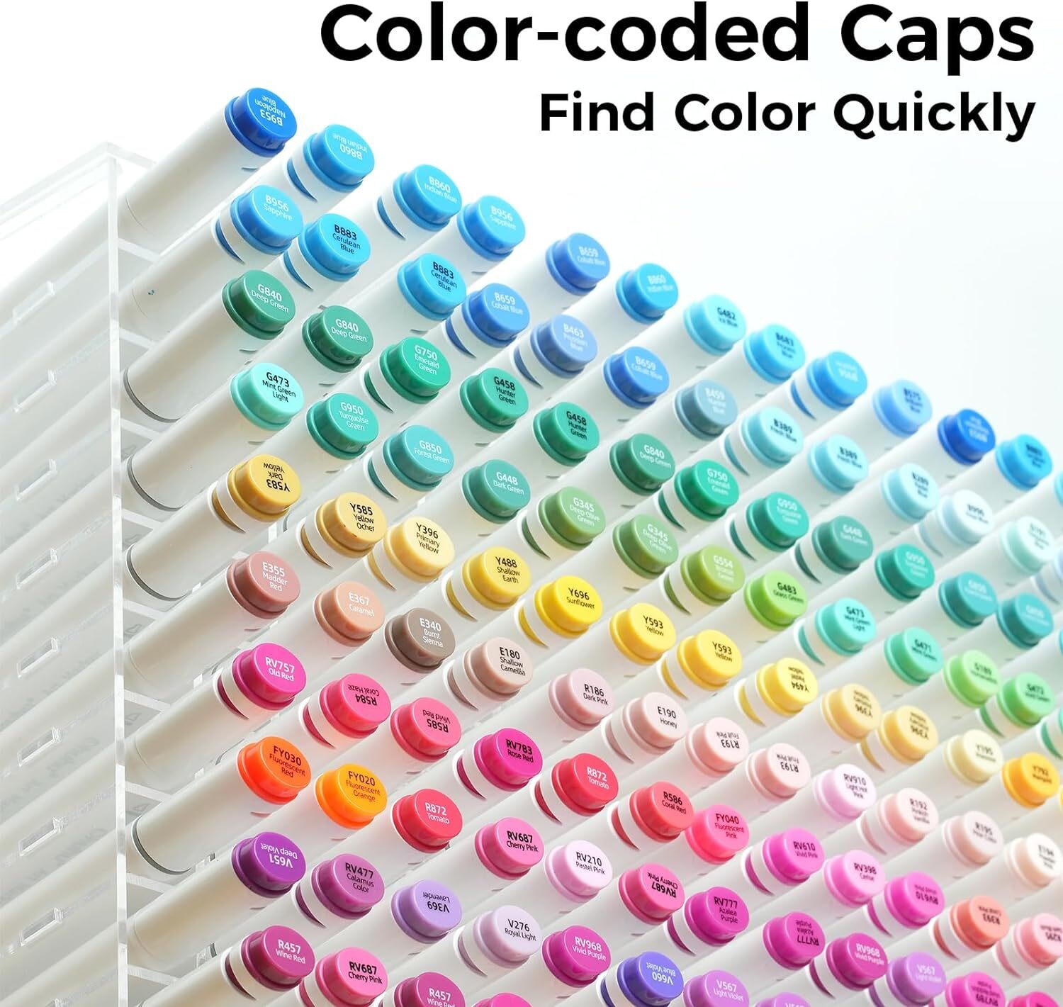 Ohuhu Alcohol Markers 200 Colors - Chisel & Fine Dual Tip Art Drawing Marker Set