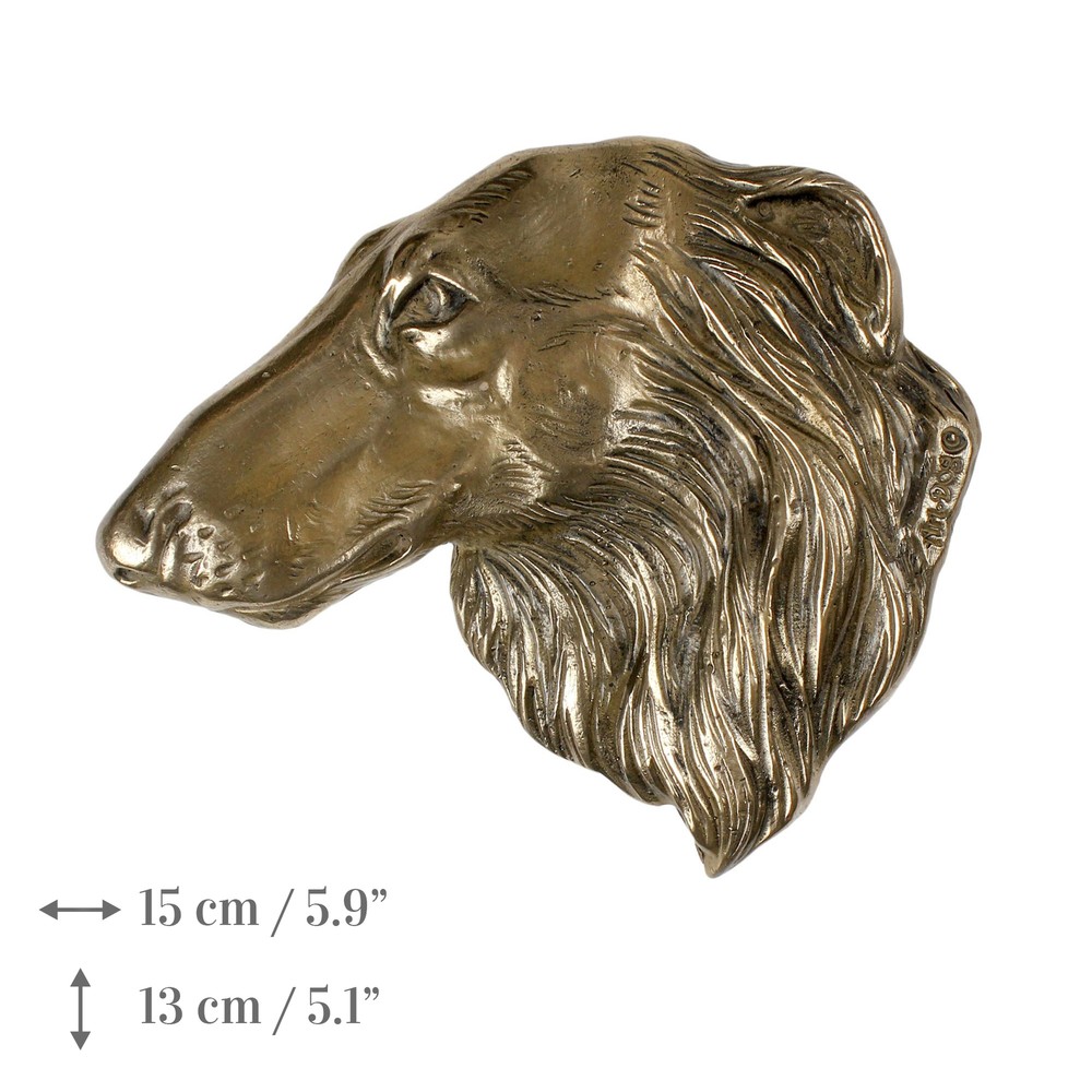 Borzoi cold bronze plaque Art-Dog