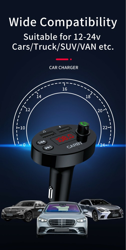 In Car Bluetooth FM Transmitter Radio MP3 Wireless Adapter Car USB Phone Charger