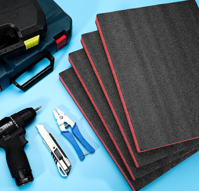 4 PCS Cuttable Polyurethane Foam Pads Sheets Craft Foam ToolBox Insert for Cases