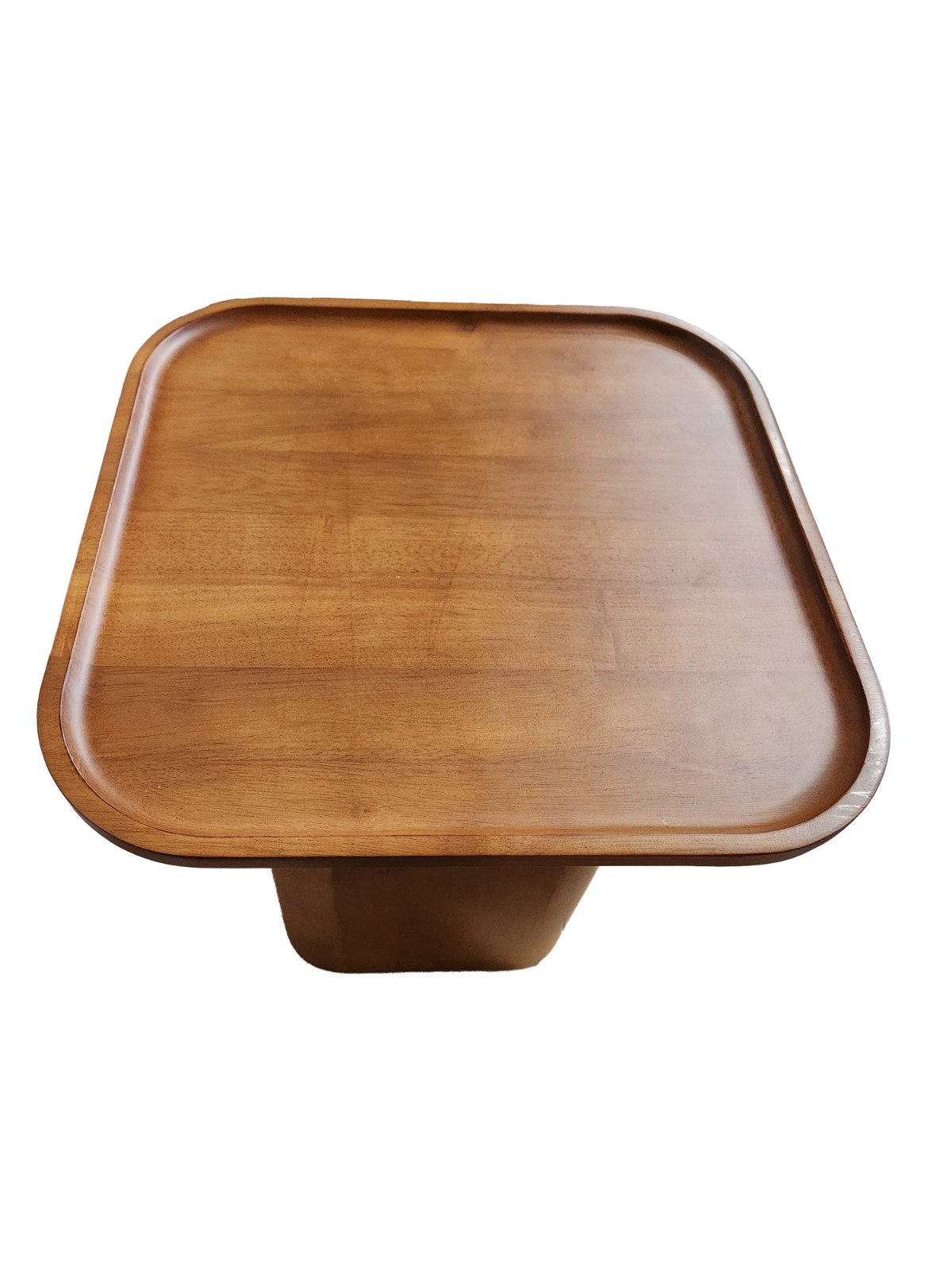 Thuma Wooden Pedestal Side Table – Modern Minimalist Design Walnut