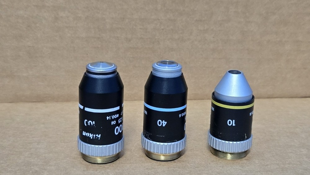 Nikon microscope Lens Objectives 10X / 40X / 100X (INV02-BINY001B)