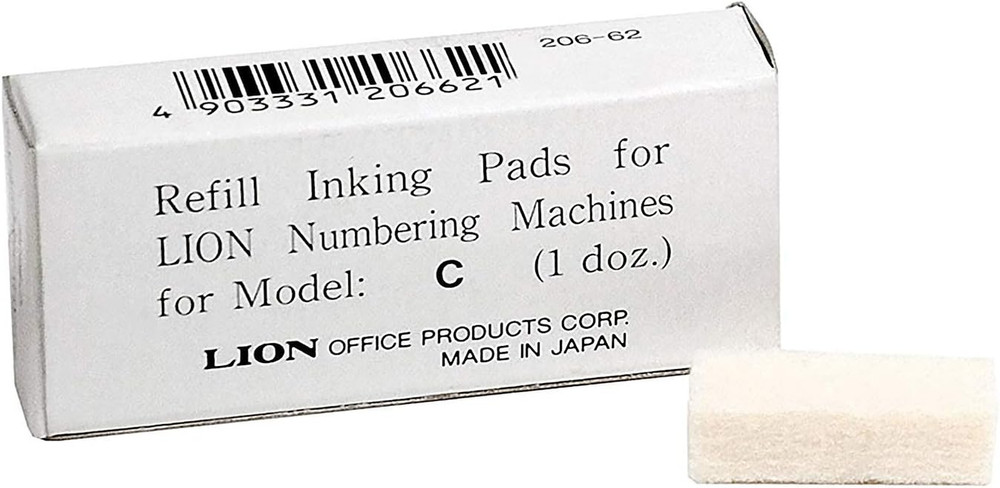 Replacement Ink Pad for C Model Automatic Numbering , 12 Pads/Box, 1 Box (PAD-C)