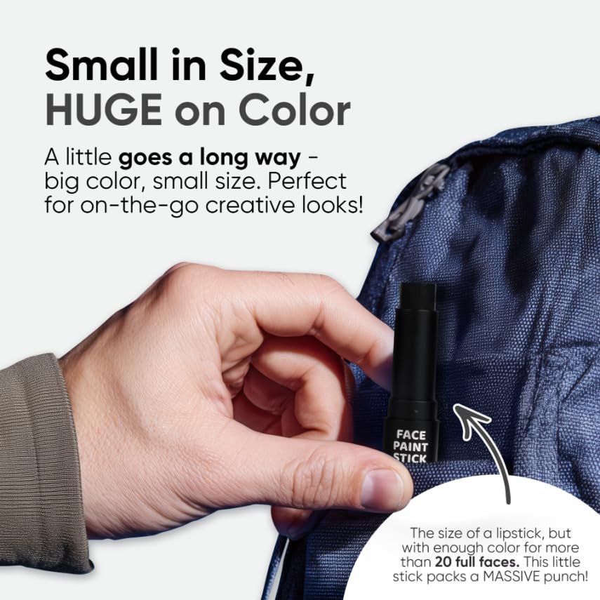 PRO Black Face Paint Stick - Waterproof Body Paint for Adults & Kids Eye Black B