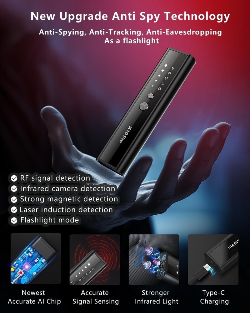 YPMEW Camera Detectors X10 Pro, Accurate Camera/ Bug Sweeper