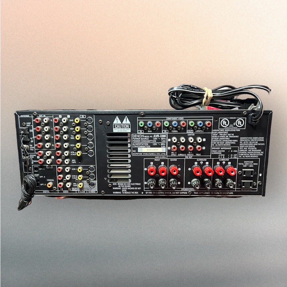 AV Receiver DENON AVR-3300 Precision Audio Component Tested. No Remote