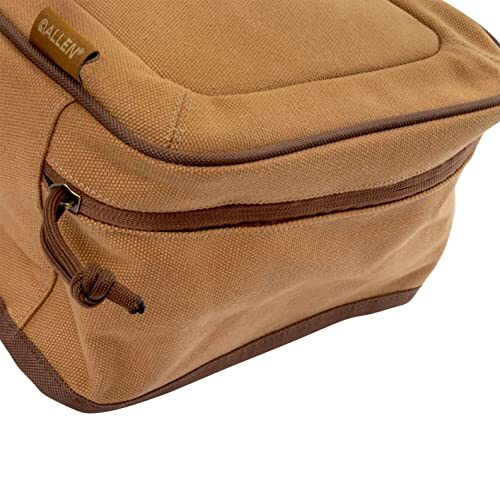Rival Double Compartment Shotgun Shell Bag with Adjustable Belt Tan Canvas